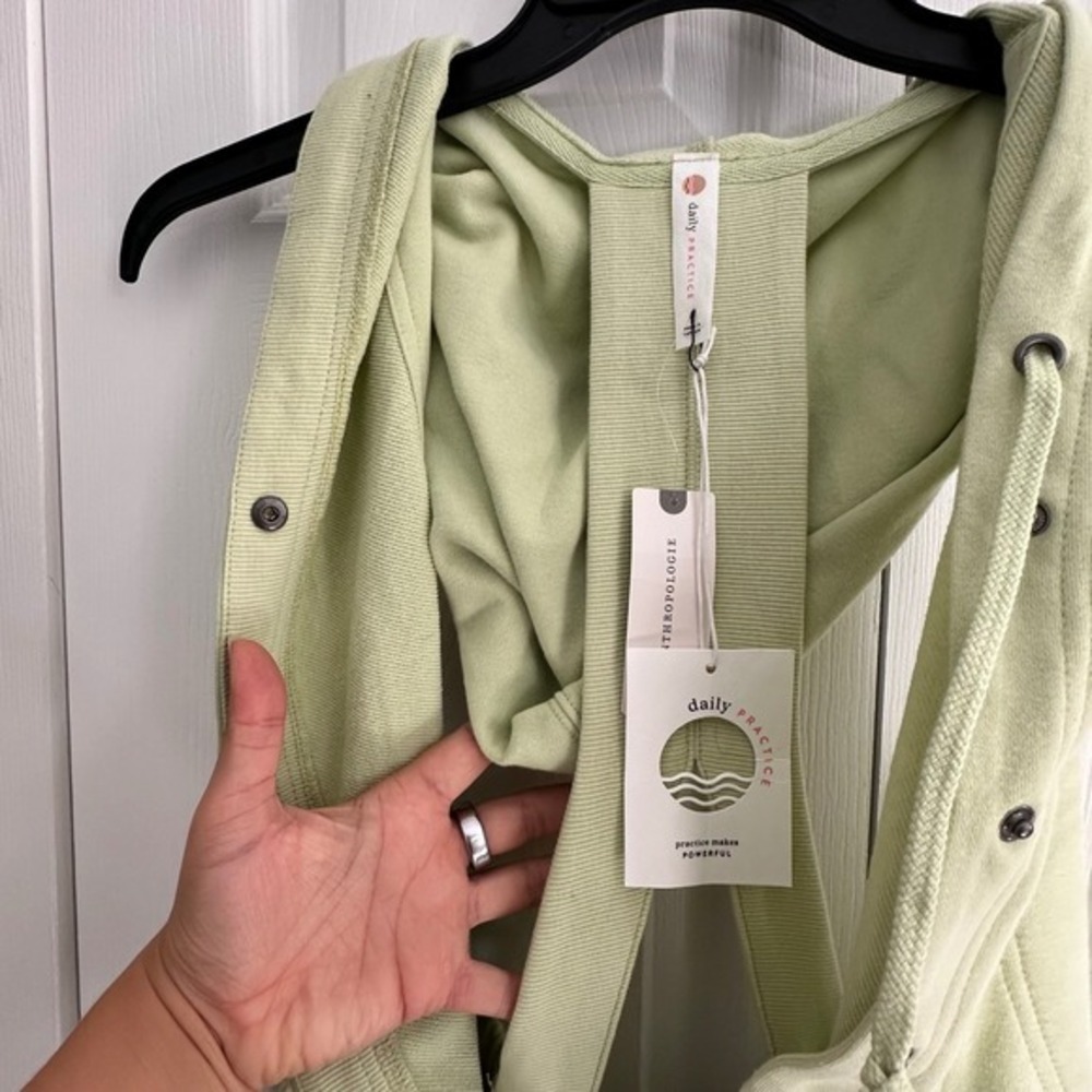 Daily Practice Anthropologie Green Sleeveless Hoodie Dress Casual‎ Athleisure M - Picture 8 of 16
